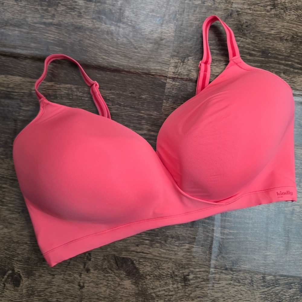 KINDLY YOURS Wireless Bra Womens XXXL Coral Paradise Recycled Nylon Lycra 40050